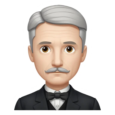 Nikolai Tesla,pensive, half body sticker