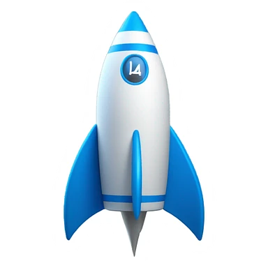 Blue rocket sticker