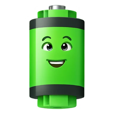  Green battery smiling sticker