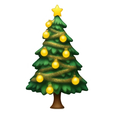 Christmas tree with warm yellow lights sticker