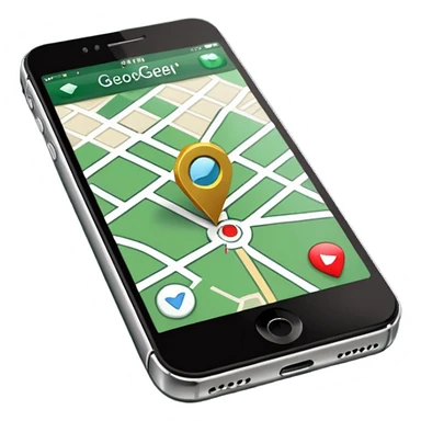 dark green geotag pointing to map on dark green iphone display sticker