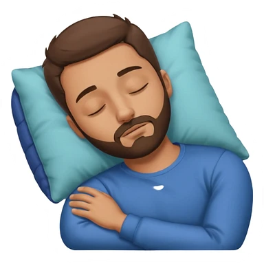 Guy with very short beard Taking short nap icon sticker