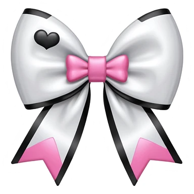 Metallic White bow with pink and black hearts  sticker