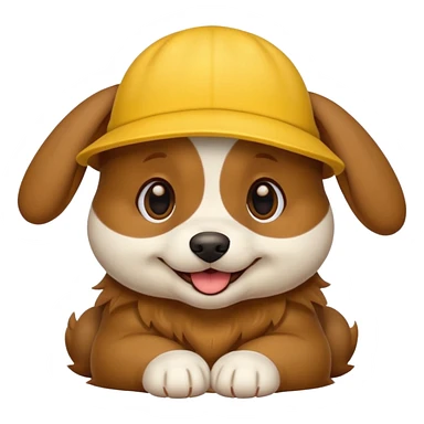 puppy dog with hat yellow sticker