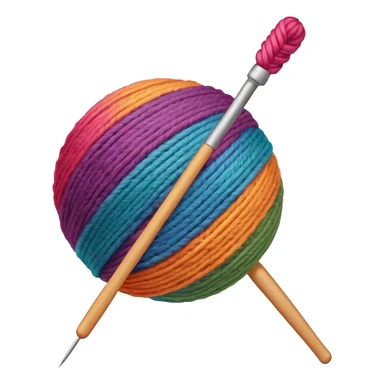 ball of wool with a knitting needle through it sticker