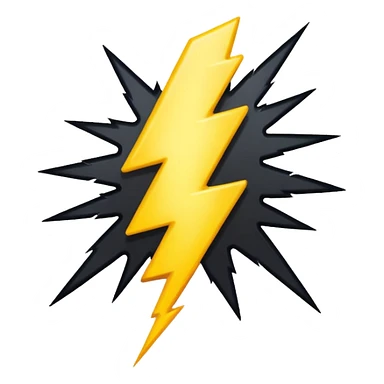 Black stroke lightning sticker