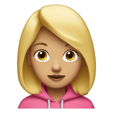 A blonde girl with a pink hoodie  sticker