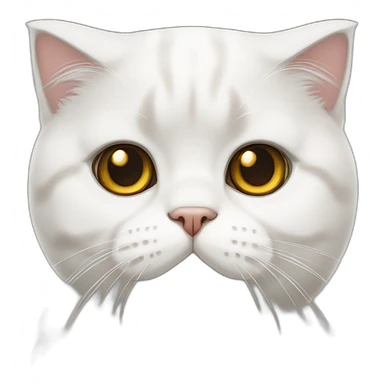white Scottish fold cat sticker