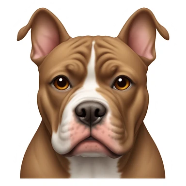 Light all brown American bully face with red nose and pointy ears sticker