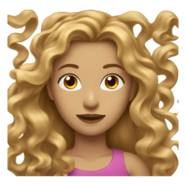 Women with long light brown wavy hair  sticker