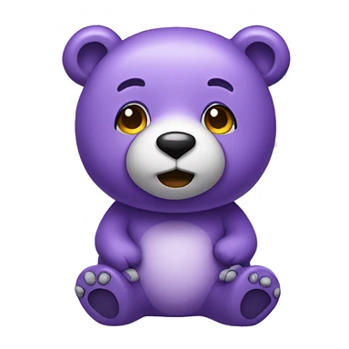 purple-cute-bear light  sticker