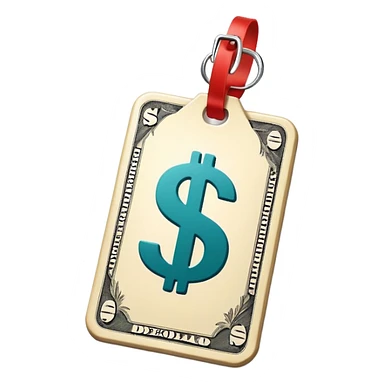 price tag with dollar symbol sticker