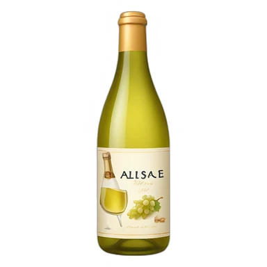 bottle of alsace white wine sticker
