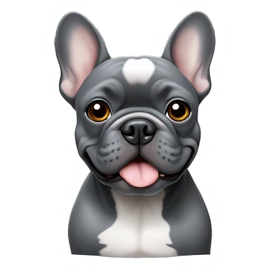 Dark grey French bulldog with light grey eyes  sticker