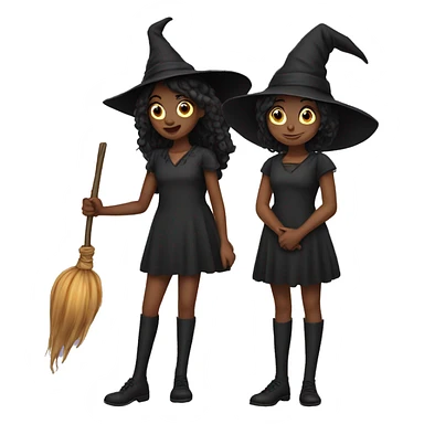 Two girls witches sticker