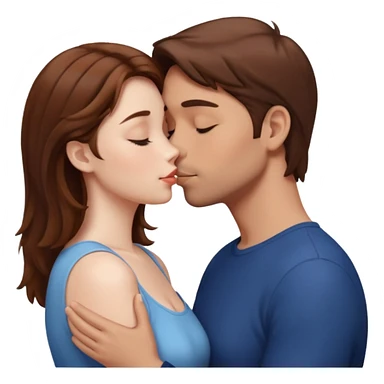 Kissing bf and brwon your hir  sticker