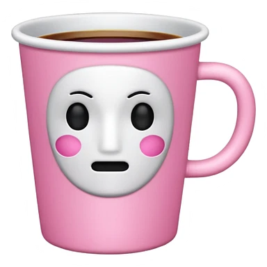 cup with no face on it, pink colors sticker