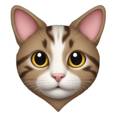 Cat coat in the shape of heart sticker