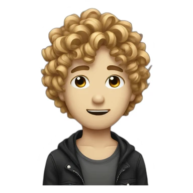 emo boy with curly hair sticker