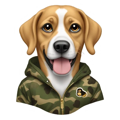 Dog wearing Bape sticker