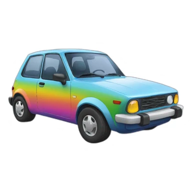 Voiture arc-en-ciel sticker