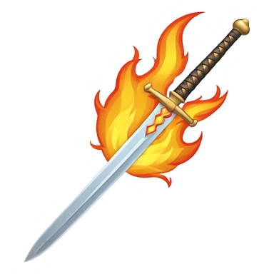 a sword on fire emoji sticker