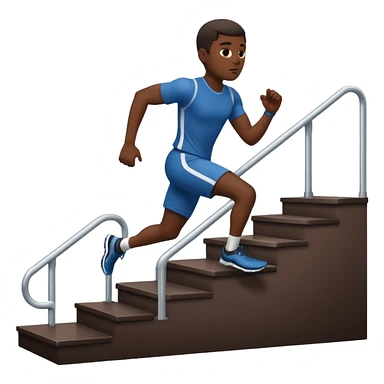black man running upstairs sticker