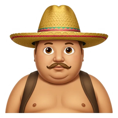Obese man with sombrero sticker