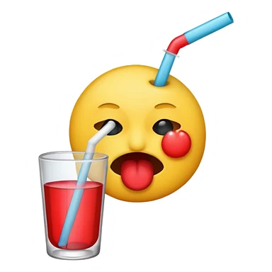 Emoji qui snif de la drogue avec une paille sticker
