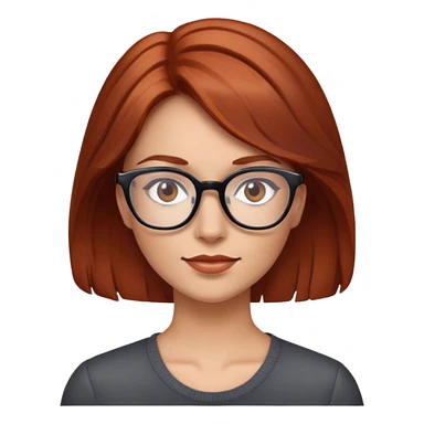 woman glasses reddish brown hair sticker