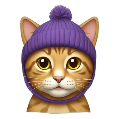 Cat wearing a toboggan  sticker