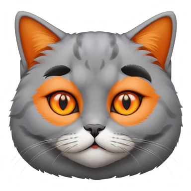 make british shorthair emoji's, female, grey furr, orange eyes sticker