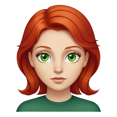 femme aux cheveux roux avec les yeux verts sticker