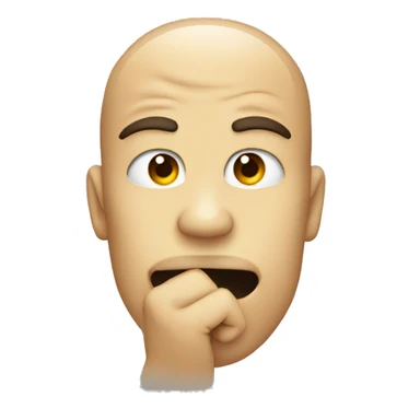 Face with fist covering mouth sticker