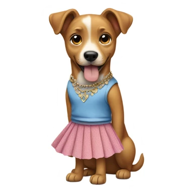 dog wearing a skirt sticker