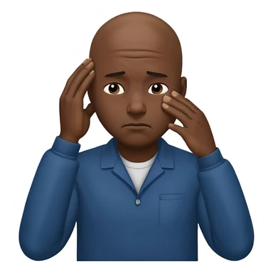 Black bald man head face palm sticker