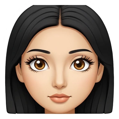 Persian and Korean multiracial woman, with black hair, long eyelashes, and tan skin, sticker