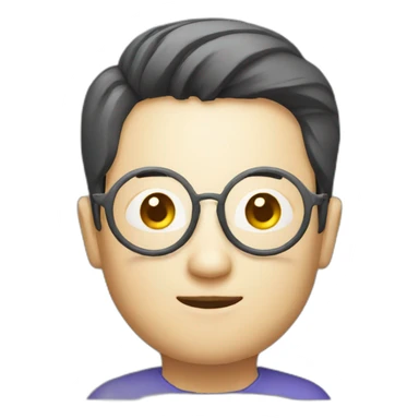 chinese round glasses developer sticker