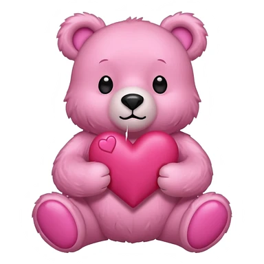 Pink bear with hearts sticker