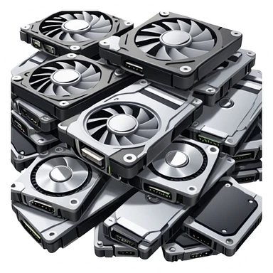 A pile of broken GPUs sticker