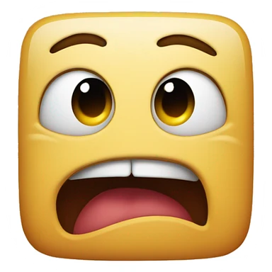 surprised face with mouth open like a square sticker