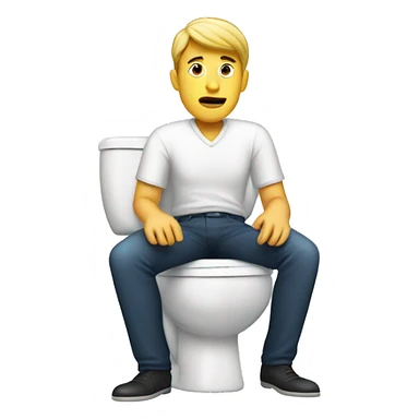Man on toilet sticker
