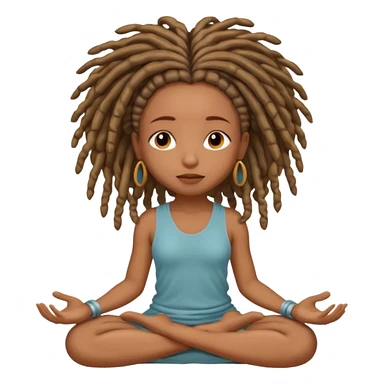 light brown African girl with locs medidating sticker