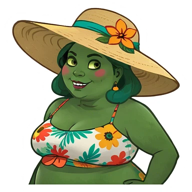 a fat woman sticker