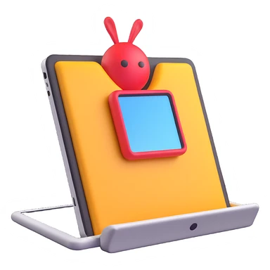 3D surreal iPad device, Apple-inspired, isolated, no accessories, no background sticker