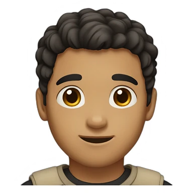 Boy with little beard and black hair and brown eyes and complexion of light brown sticker