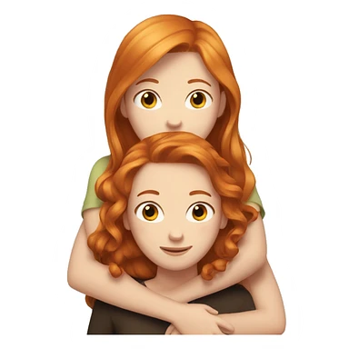 Ginger hair girl hugging brown hair girl sticker