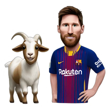 Messi with a goat sticker