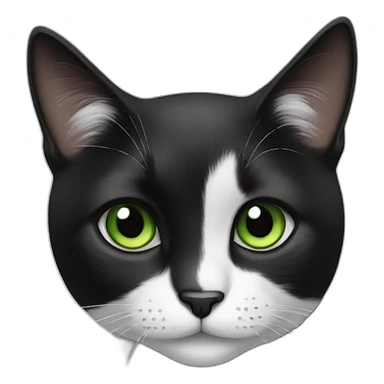 black and white cat greener eyes sticker