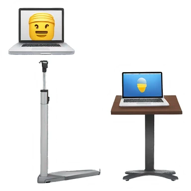 Combine a laptop and a microphone with a keynote stand labeled SOTU sticker